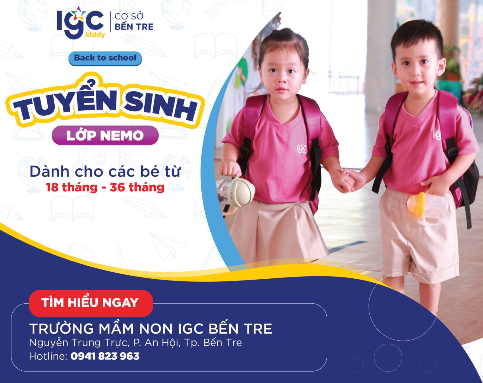 TUYỂN SINH LỚP NEMO DÀNH CHO TRẺ TỪ 18 THÁNG - 36 THÁNG